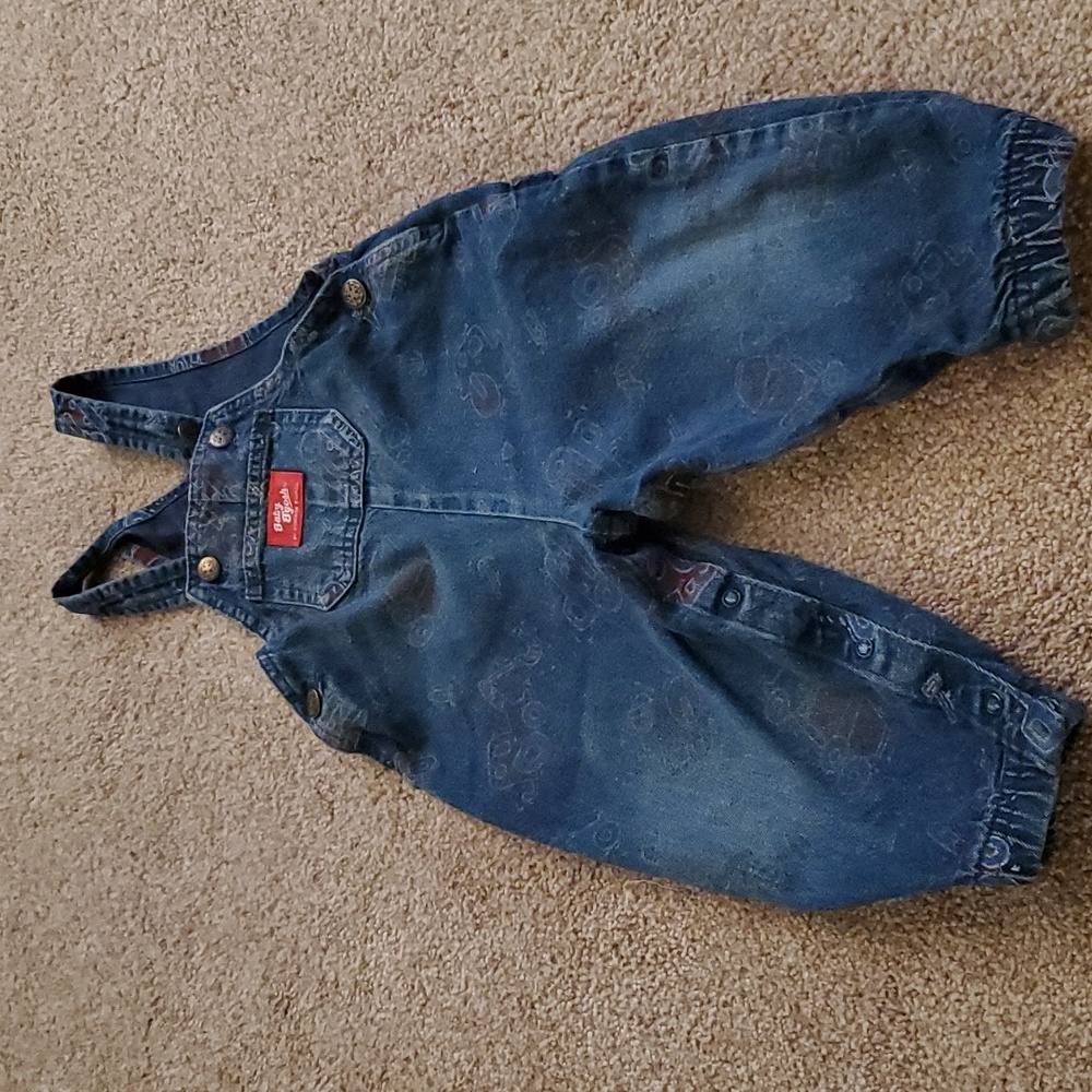 Vintage Baby BGosh Vestbak Overalls Plow Cement Truck 18 months